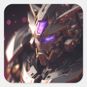 A Cyberpunk Gundam Square Sticker