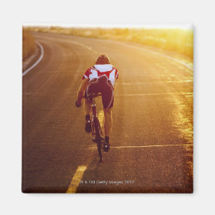 A cyclist on road bike near Great Salt Lake Magnet
