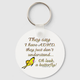 A.D.H.D. Butterfly Humour Key Ring