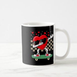 A Dabbing Heart Valentine's Day Skateboarding Dab  Coffee Mug