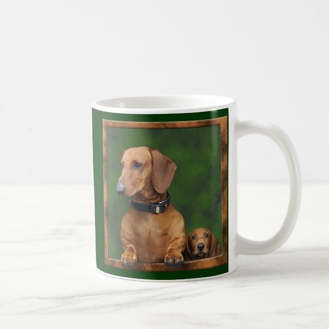 A dachshund daddy and his boy coffee mug (Right)