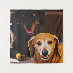 A Dachshund Hot During The Summer Heatwave Poster Tapestry