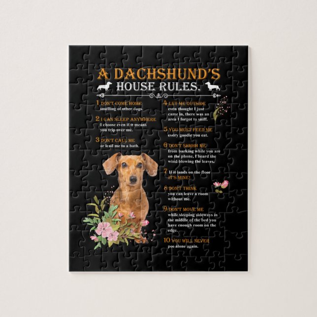 A Dachshund's House Rules Jigsaw Puzzle (Vertical)