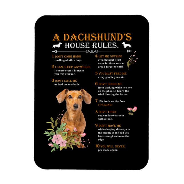 A Dachshund's House Rules Magnet (Vertical)