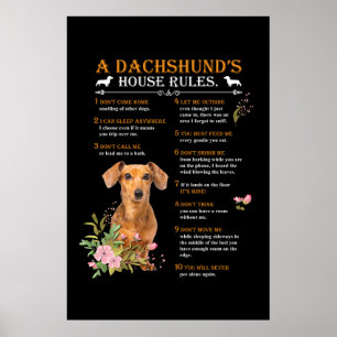 A Dachshund's House Rules Poster