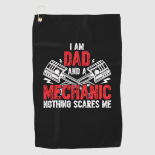 A Dad And A Mechanic Golf Towel