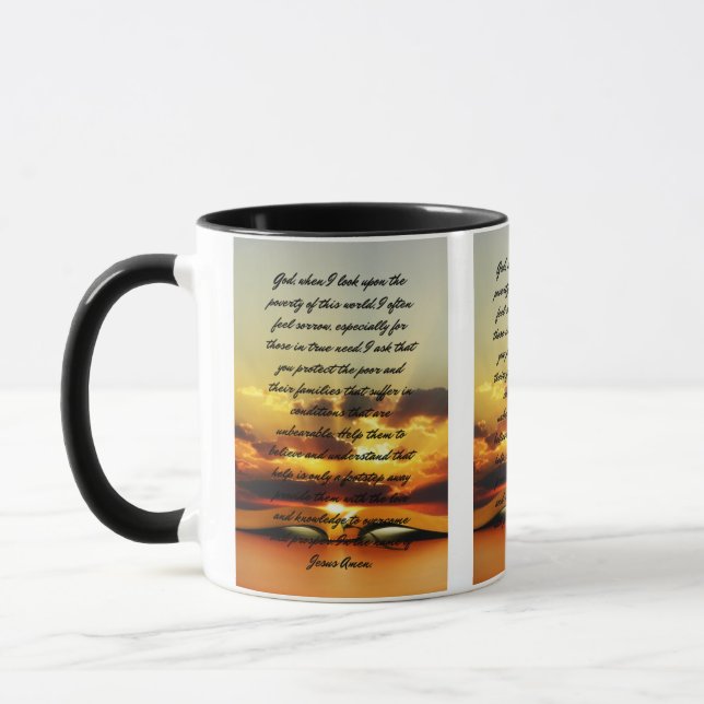 A Daily Prayer For Poverty Two-Tone Mug (Left)