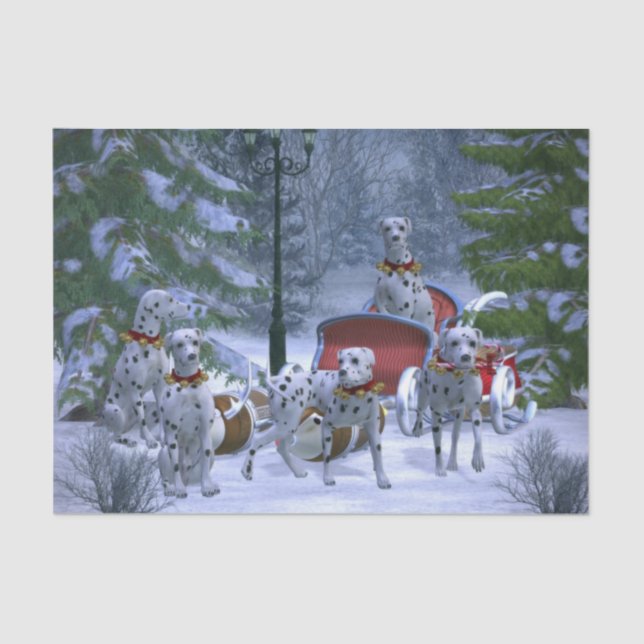 A Dalmatian Santa and His Dalmatian Reindeer Tissue Paper (Front)