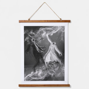 A dance of good and evil hanging tapestry