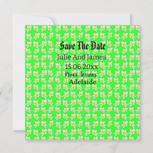 "A Dance of Yellow Frangipanis on Green" Save The Date