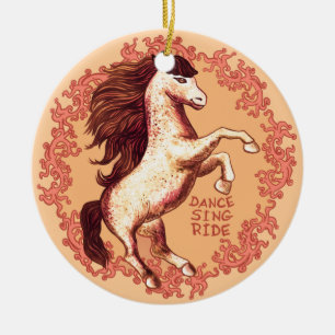 A Dancing Horse Ceramic Tree Decoration