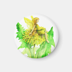 A dandelion Fairy watercolor painting Magnet