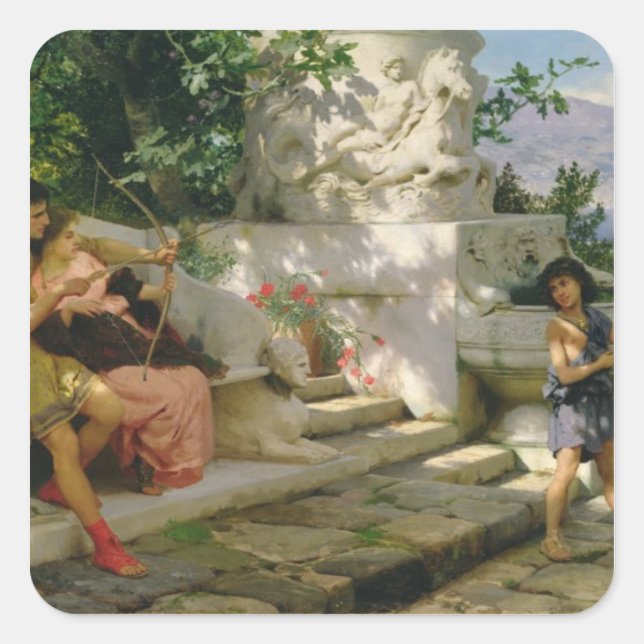A dangerous lesson square sticker (Front)