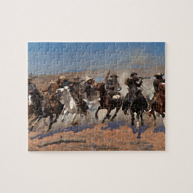 A Dash for the Timber by Frederic Remington Jigsaw Puzzle (Horizontal)