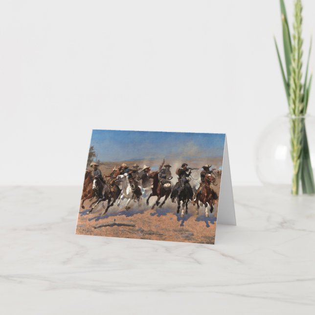 A Dash for the Timber by Frederic Remington Thank You Card (Front)