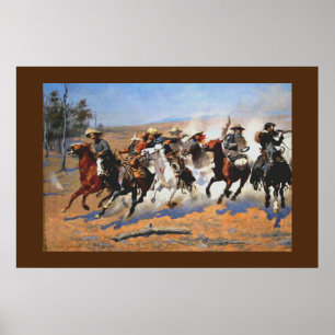 A Dash for the Timber by Remington, Poster