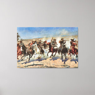 A Dash for the Timber c. 1889 Remington Fine Art Canvas Print