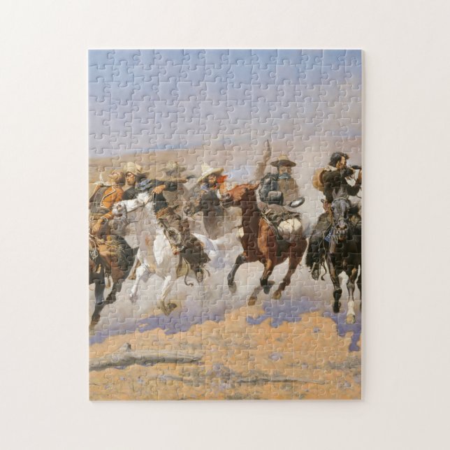 A Dash For Timber By Frederick Remington Jigsaw Puzzle (Vertical)
