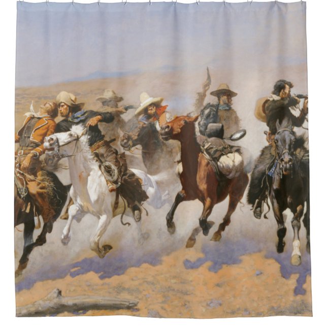 A Dash For Timber By Frederick Remington Shower Curtain (Front)