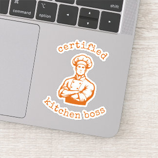A dashing burnt orange colour comic style of chef