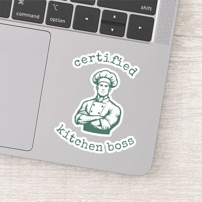 A dashing forest green colour comic style of chef (Detail)
