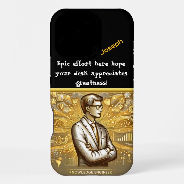 A Data Scientist Visualising Knowledge at Sunset iPhone Case (Back)