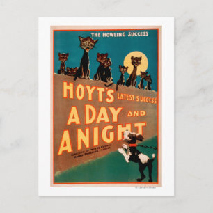 "A Day and a Night" Cats and Dogs Musical Postcard