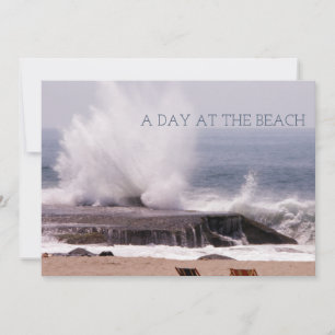 A Day at the Beach Retro Ocean Wave Splash Save The Date