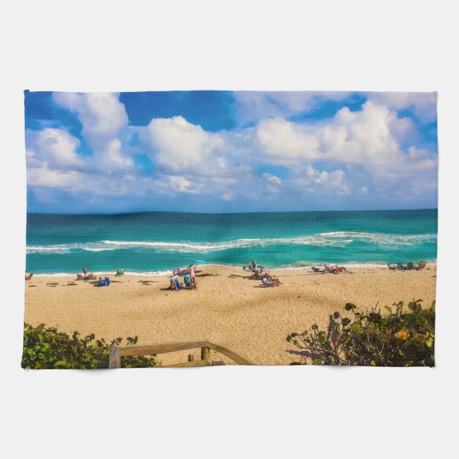 A Day at the Beach Tea Towel (Horizontal)