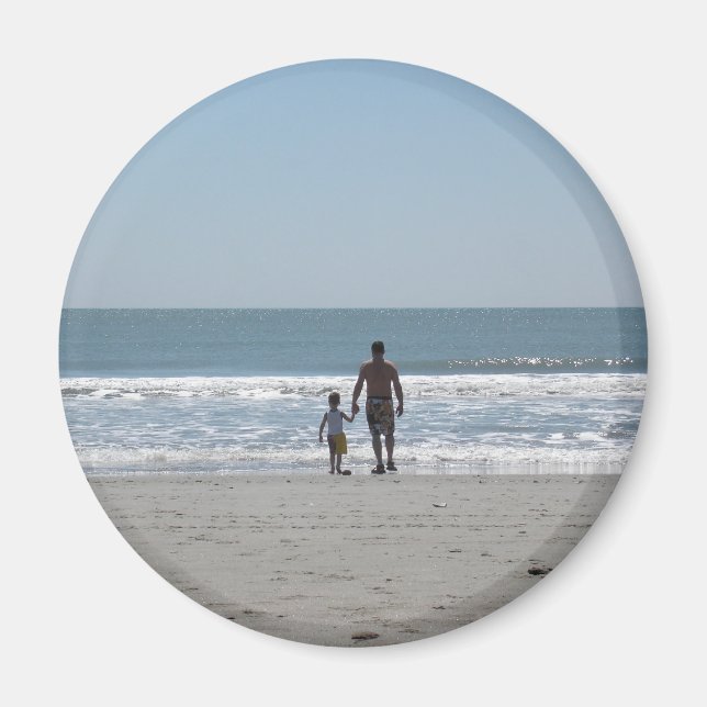 A day at the beach with dad magnet (Front)