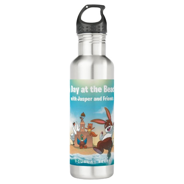  A day at the beach with Jasper and Friends 710 Ml Water Bottle (Front)