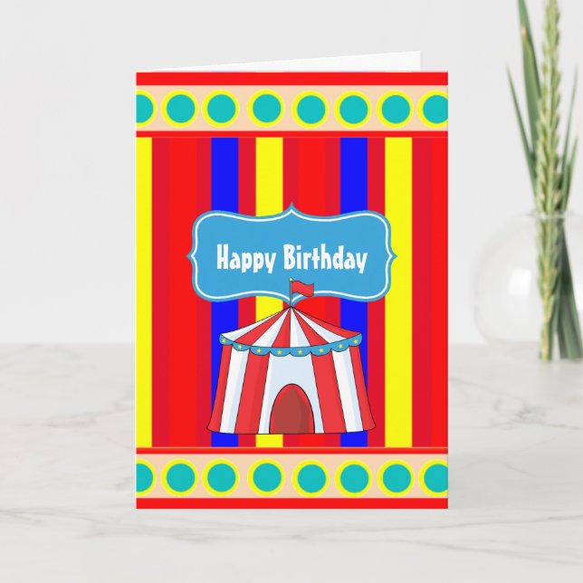 A Day at the Circus Kids Party Personalised Card (Front)