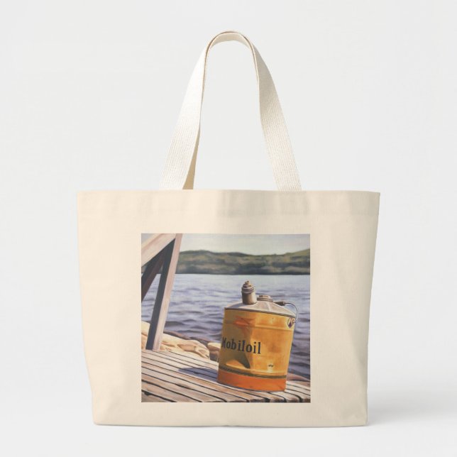A Day at the Lake 1996 Large Tote Bag (Front)