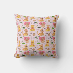 A Day In A Cat's Life Funny Cushion