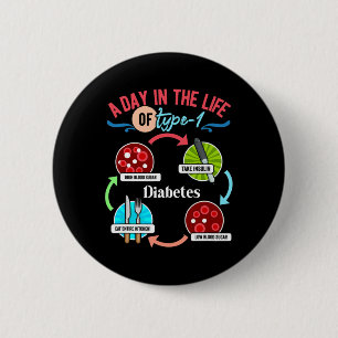 A Day In Life Of Type-1 Diabetes 6 Cm Round Badge