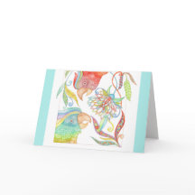 A Day In Paradise "get well" card in light blue