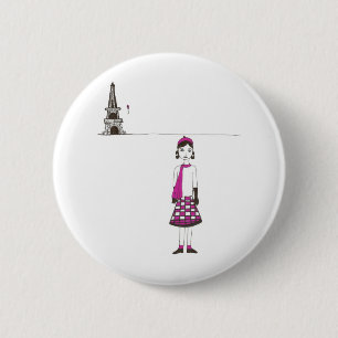 A day in Paris France 6 Cm Round Badge