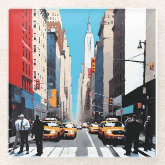 A Day In The City Glass Coaster