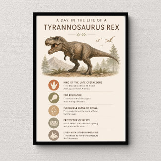 A Day in the Life of a Tyrannosaurus Rex Classroom Poster