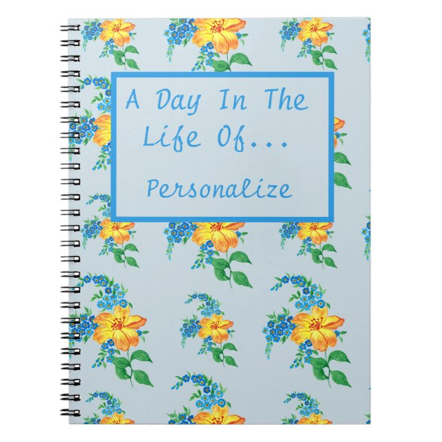 A Day In The Life Of Personalised Daily Journal  (Front)