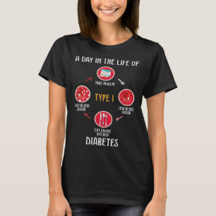 A Day In The Life of Type 1 Diabetes Awareness Dia T-Shirt