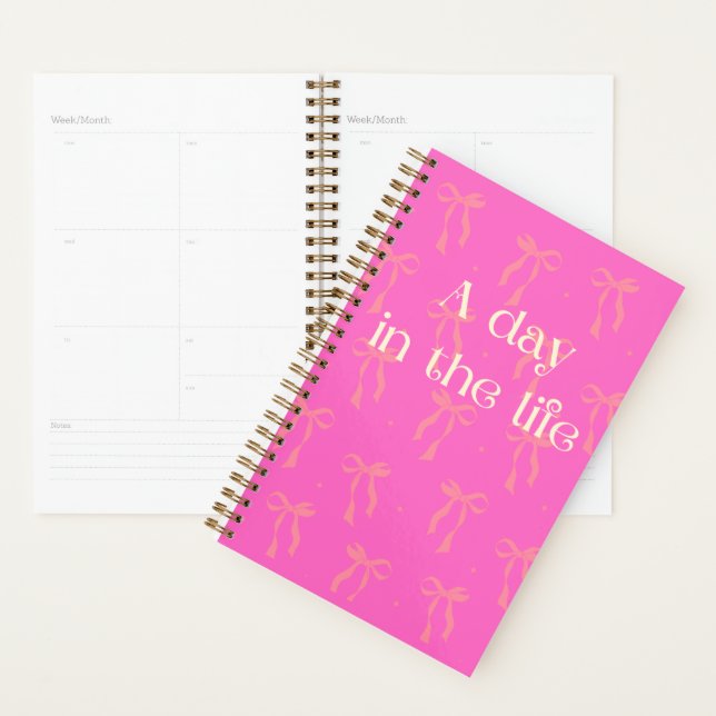 A Day in the Life Pink Bow Planner (Display)