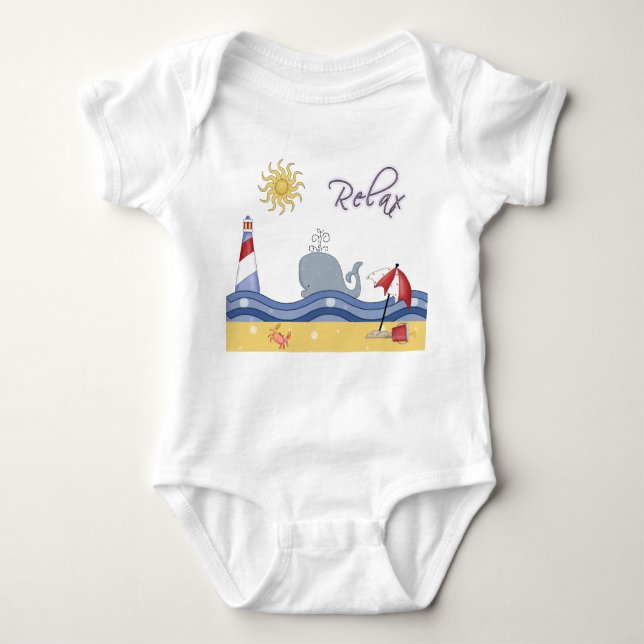 A Day Of Fun At The Beach Baby Bodysuit (Front)