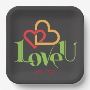 A day of love and all who love paper plate