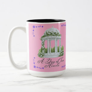 A day of two hearts light pink Two-Tone coffee mug