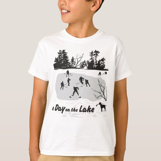 A Day on the Lake Pond Hockey Youth T-Shirt (Front)