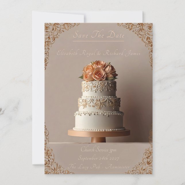 A Day to Remember Wedding Cake Wedding  Invitation (Front)