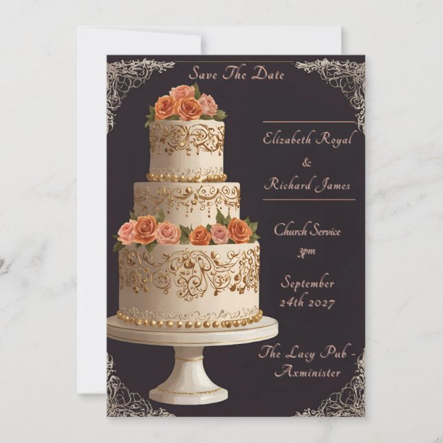 A Day to Remember Wedding Cake Wedding  Invitation (Front)