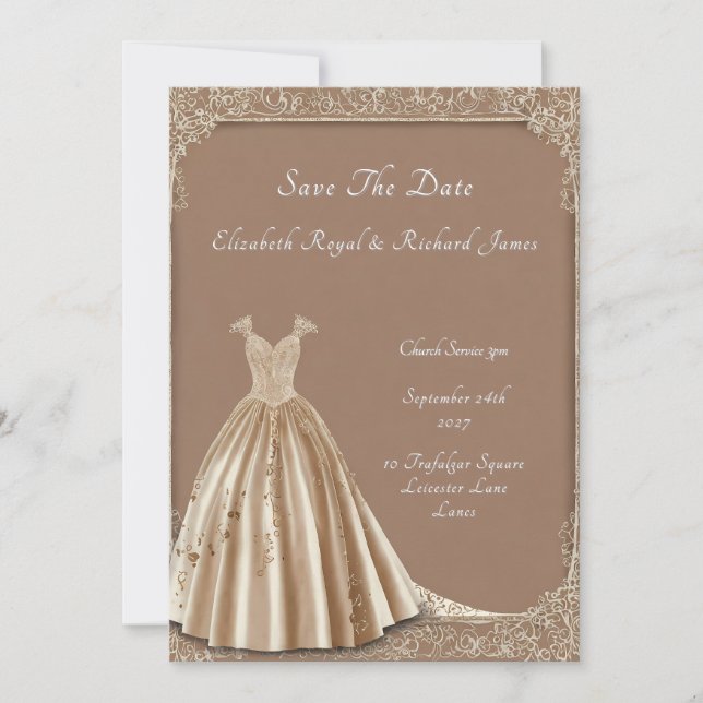 A Day to Remember Wedding Dress Invitation (Front)