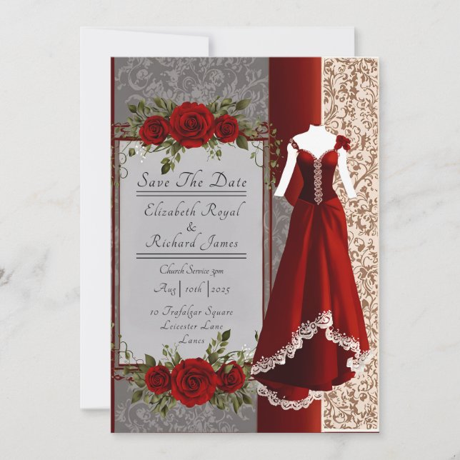 A Day to Remember Wedding Dress Invitation (Front)